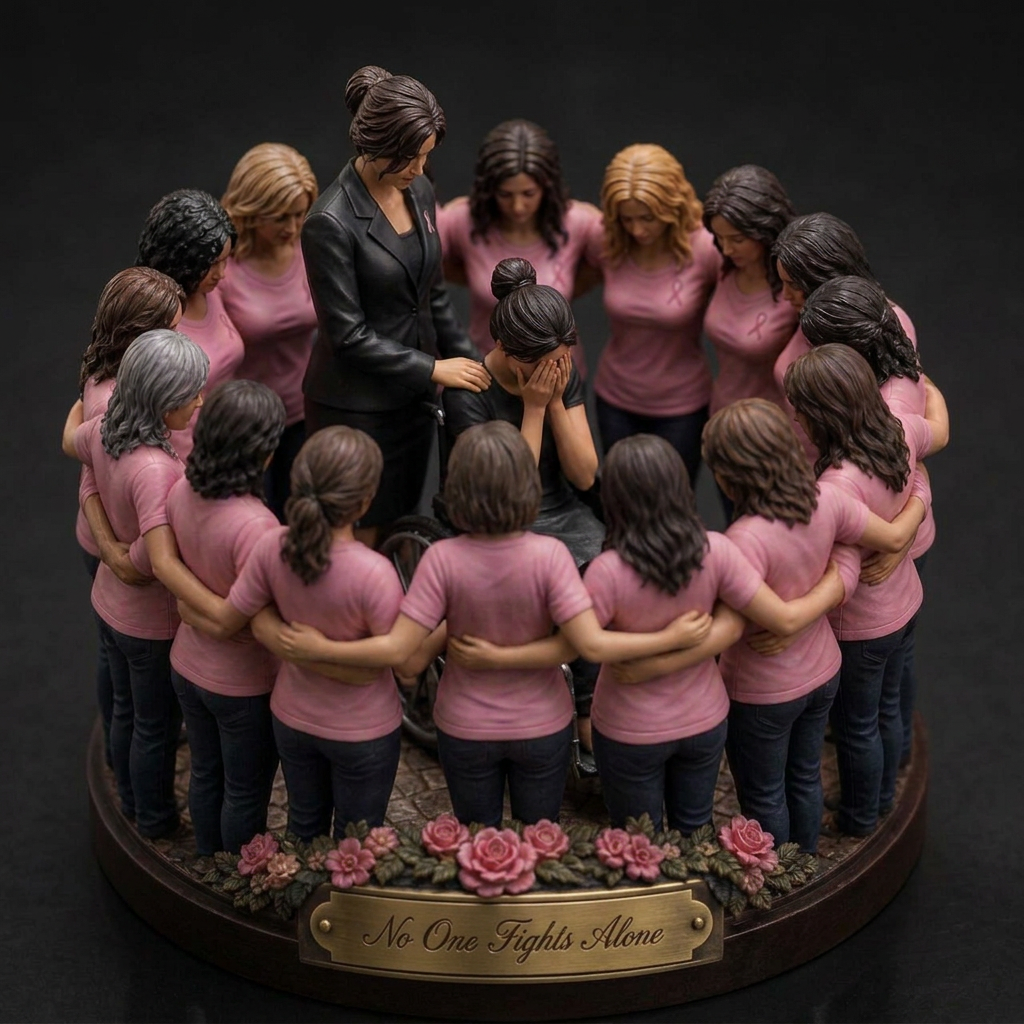 No One Fights Alone figurine — three-quarter left view