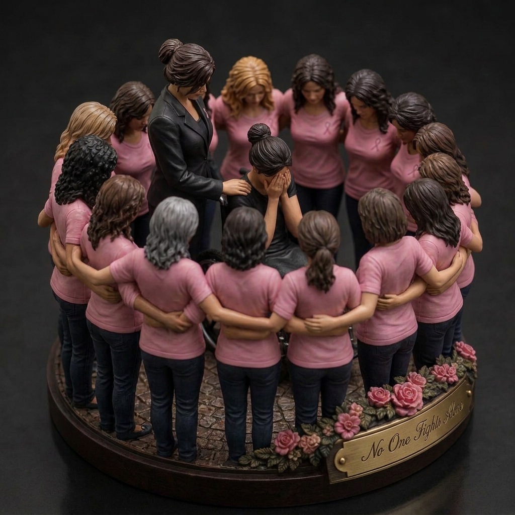 No One Fights Alone figurine — three-quarter right view